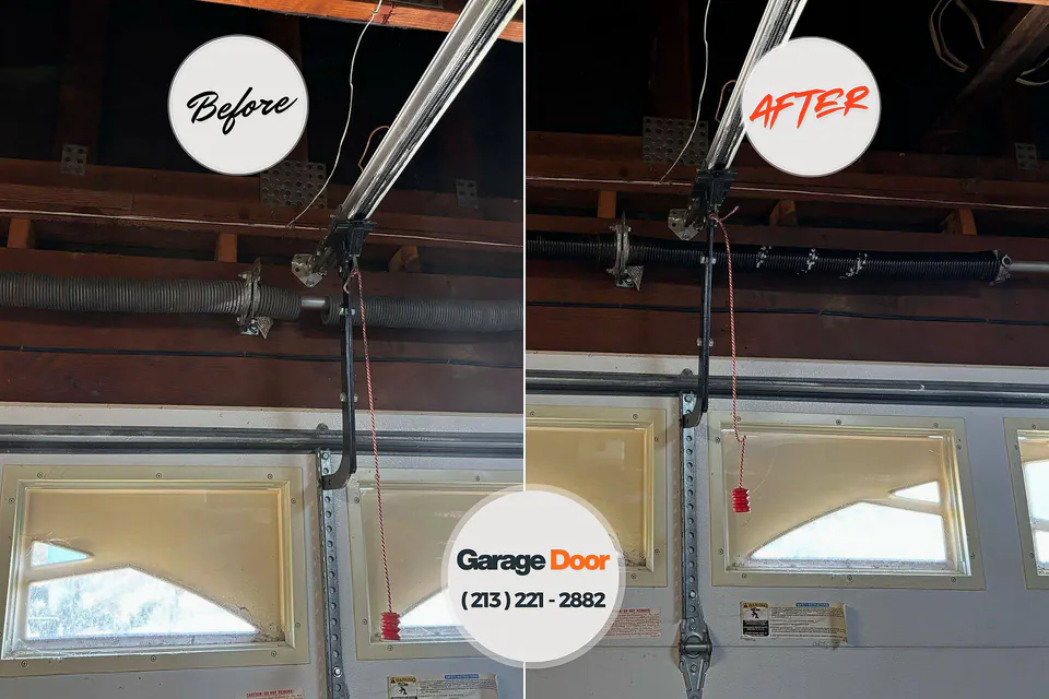 Before and after: garage door repair Knox Galesburg